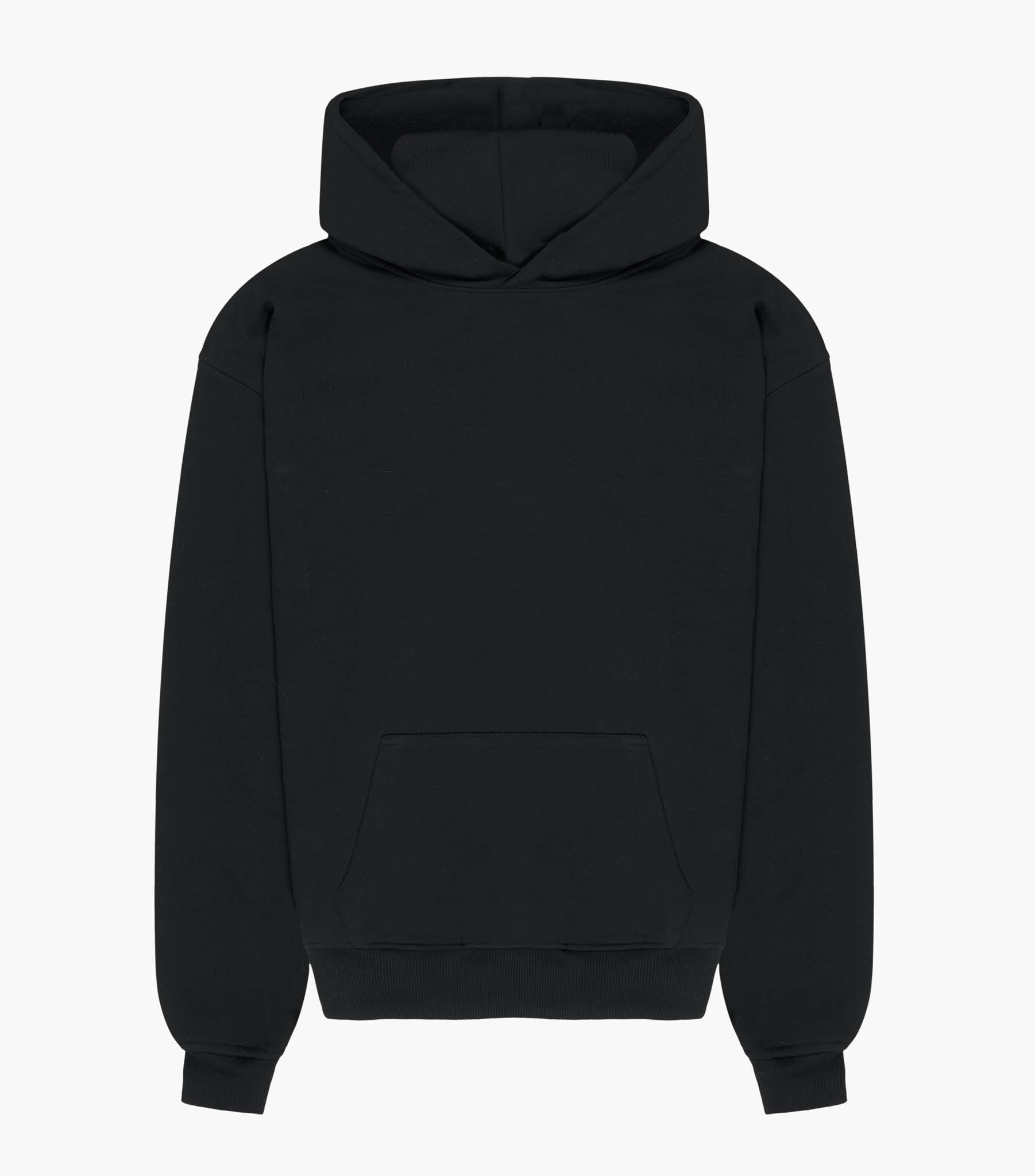 Oversized unbrushed Organic Hoodie – Midnight Black